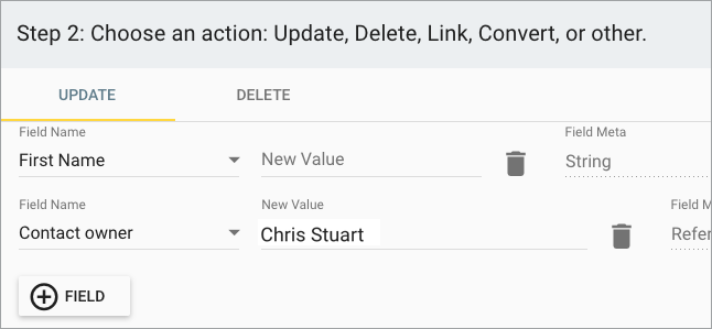 Step 2, Update two fields