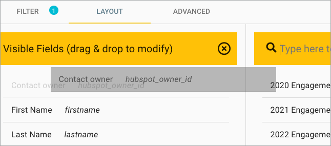 Step 1, Layout tab