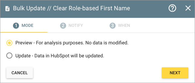 Step 3, Review, Preview mode