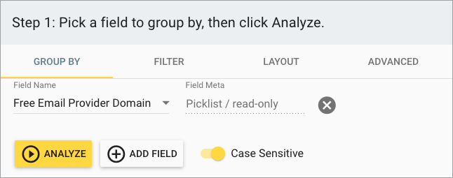 Group & Update Step 1 select field
