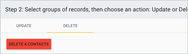 Group & Update Step 2 Delete