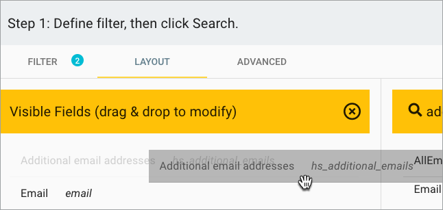Step 1 Layout tab