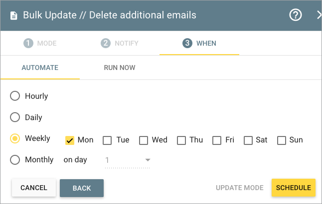 Schedule automation