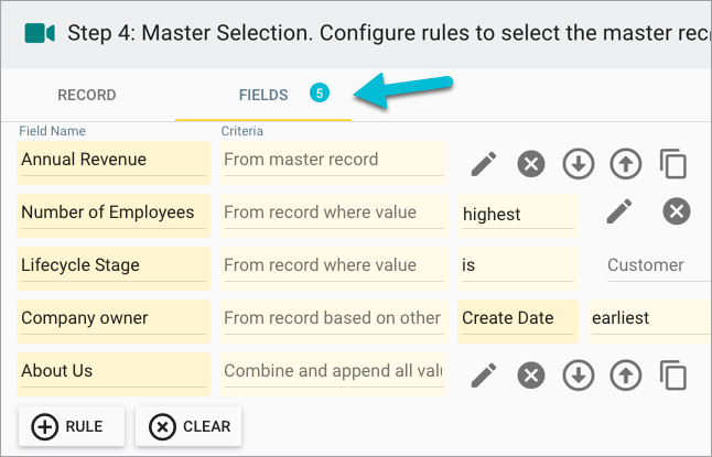Configure rules for data to keep
