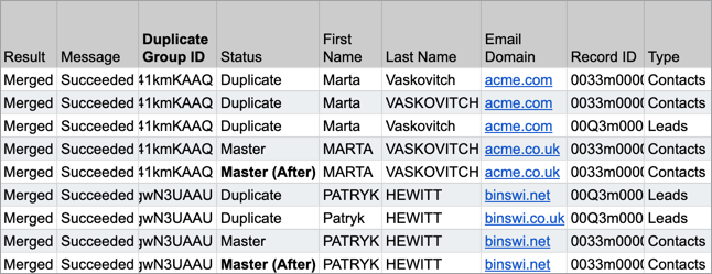Preview merge results in CSV 