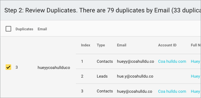 Step 2 similar duplicates