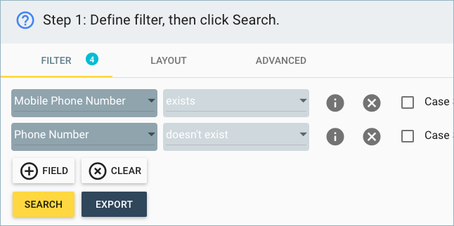 Step 1 filter set up