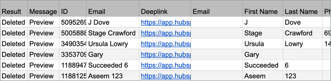 Preview Delete CSV