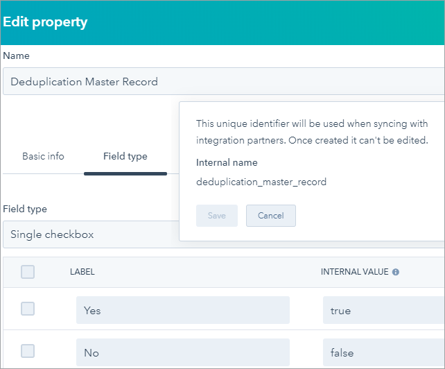 HubSpot property fields