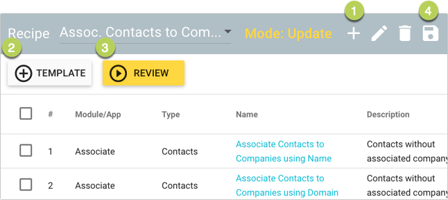Steps to create new recipe