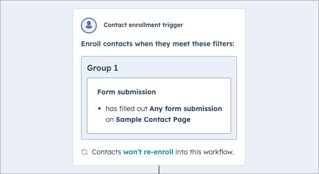HubSpot Workflow enrollment trigger