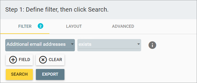 Step 1 search for additional email addresses