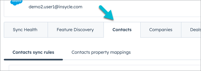 HubSpot sync settings
