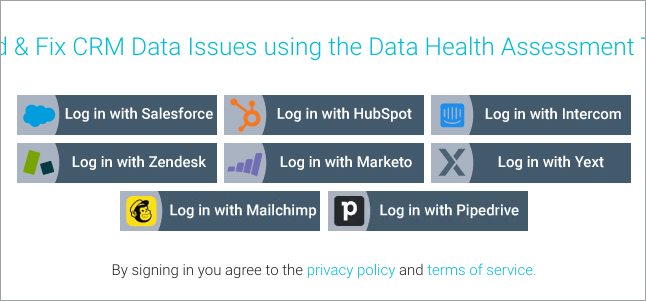 Insycle Login page buttons