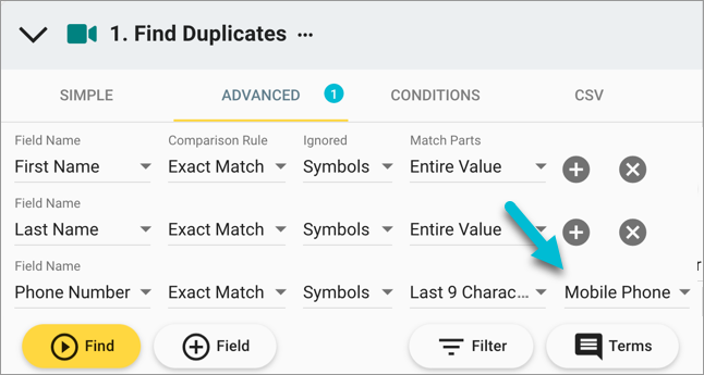 merge-duplicates-hubspot-contacts-step-1-advanced-tab-first-last-phone-related-field.png