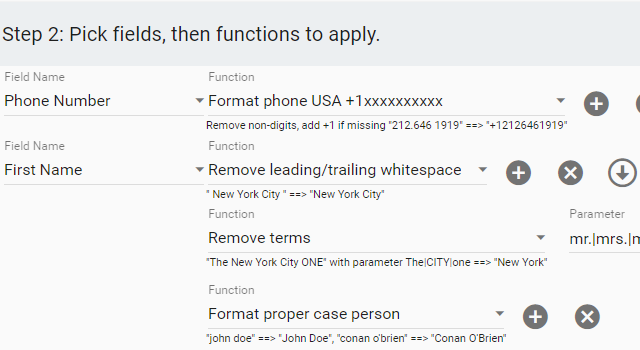 phone number and first name formatting