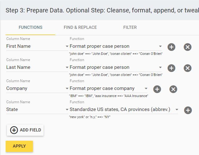 prepare data