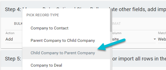 select child to parent