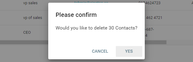 Please confirm deletion