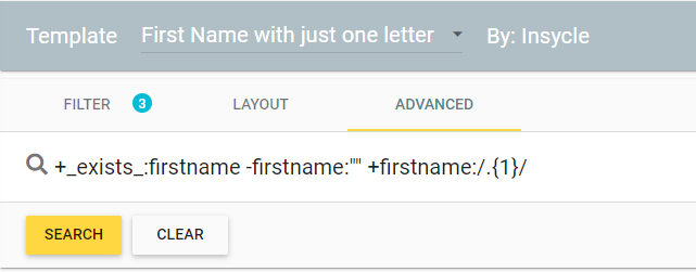 advanced first and last name with just one letter