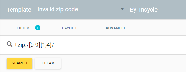 advanced invalid zip