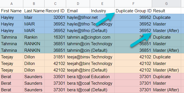 CSV file
