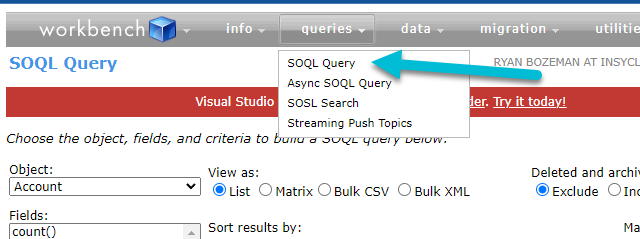 SOQL Query Workbench Salesforce